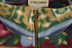 Vintage 1990s Alfred Dunner Abstract Floral Pattern Graphic Fleece Zip Up Sweater