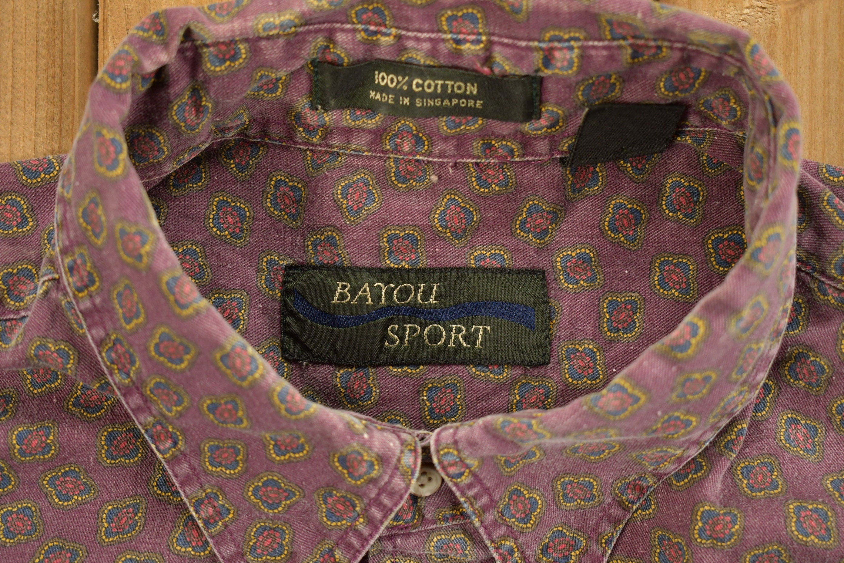 Vintage 1990s Bayou Sport All Over Print Button Up Shirt