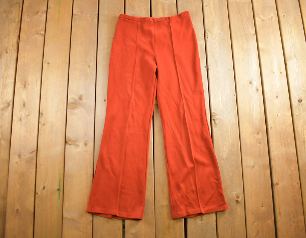Vintage 1970s Red Flared Cotton Pants Size 32x30