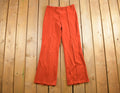 Vintage 1970s Red Flared Cotton Pants Size 32x30