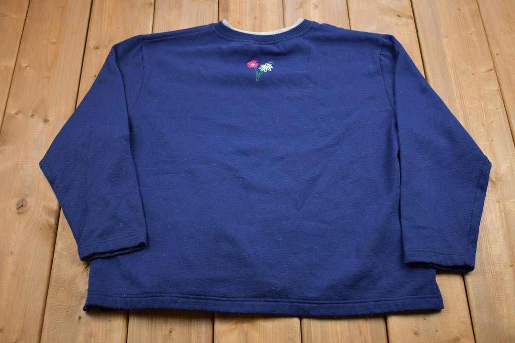Vintage 1990s Ladies Club Floral Embroidered Crewneck Sweatshirt