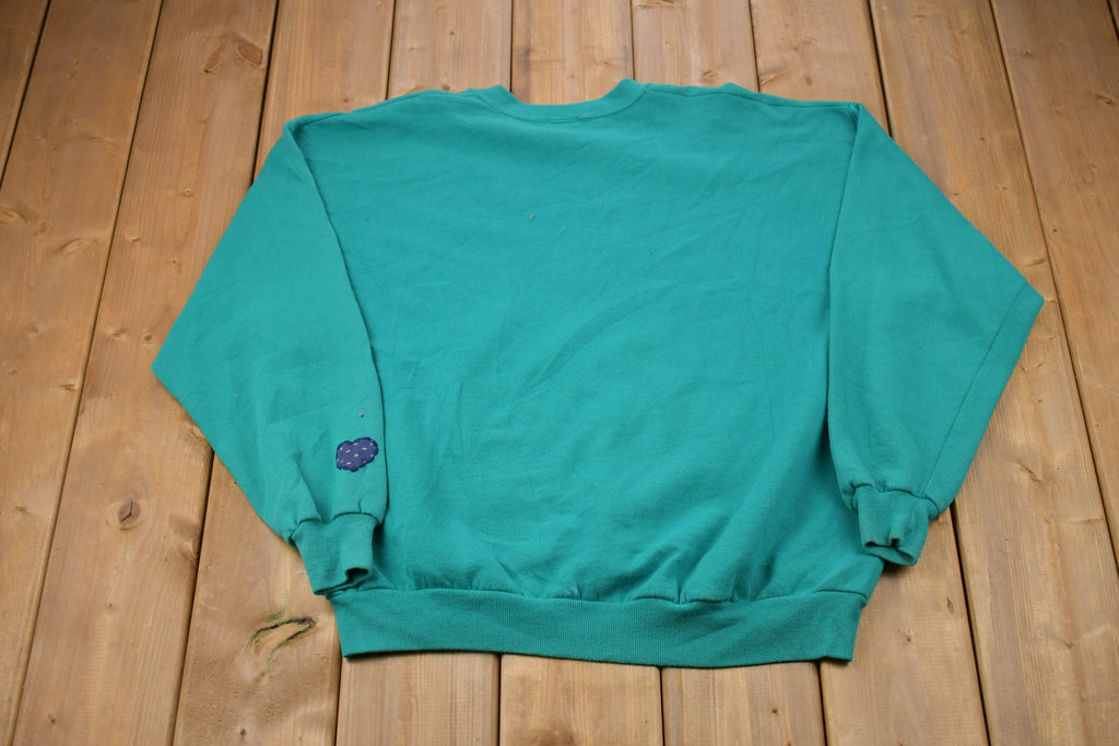 Vintage 1990s Cute Heart Patch Crewneck Sweatshirt