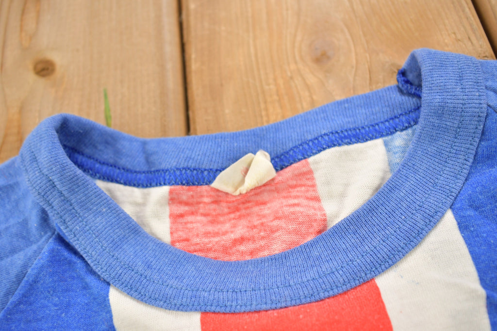 Vintage 1970s United Kingdom Flag Graphic Raglan T Shirt