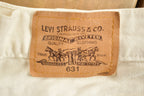 Vintage 1980s Levi's 631 Cream Tab White Denim Jeans Size 28 x 28.5