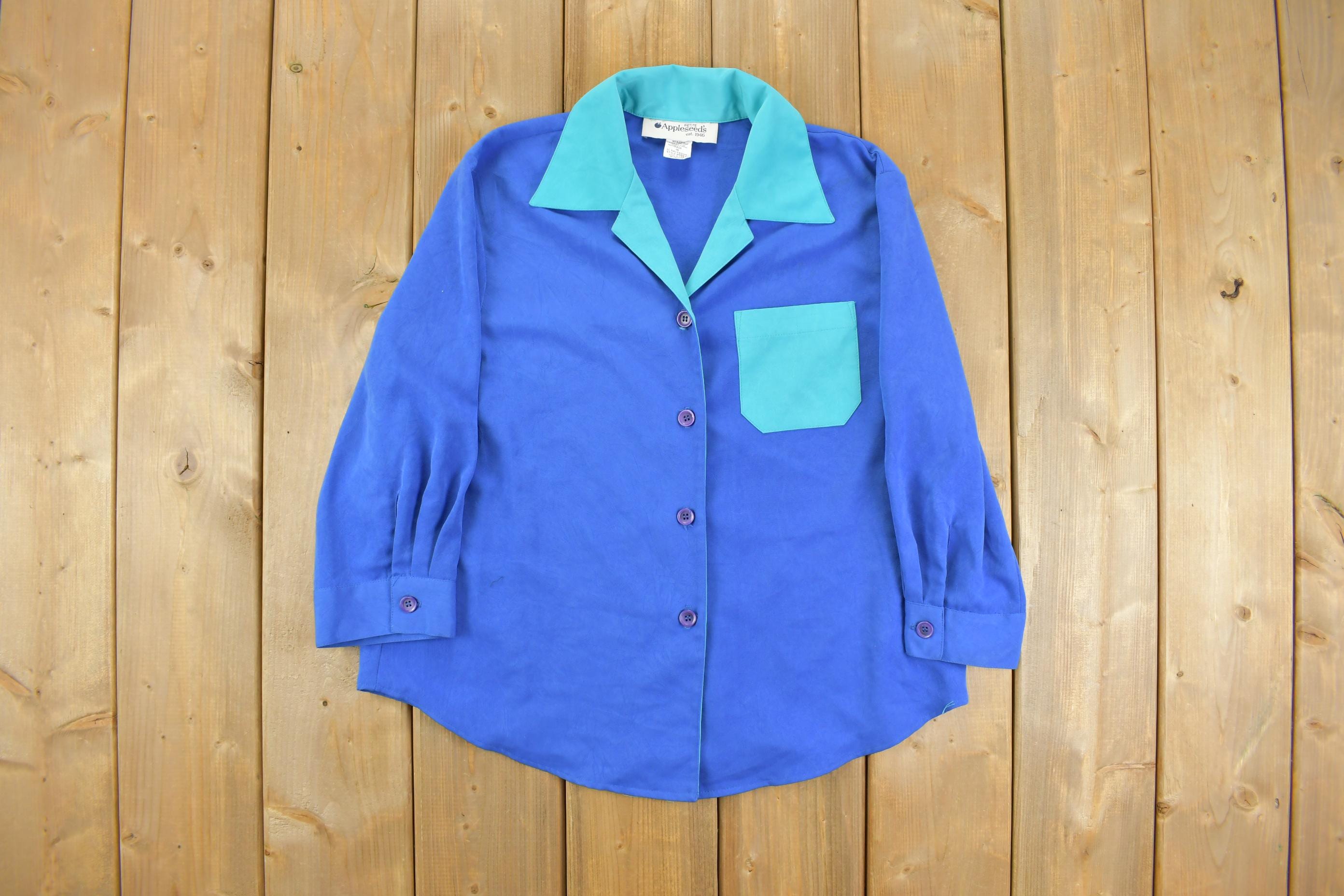 Vintage 1990s Appleseeds Womens Long Sleeve Button Up Shirt