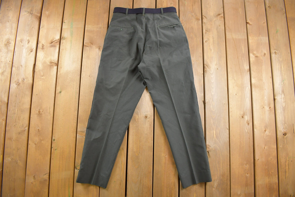 Vintage 1970s Military Wool Trousers with Belt Size 28 x 29