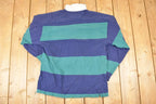 Vintage 1990s Croft And Barrow Striped Rugby Button Up Shirt Men's M