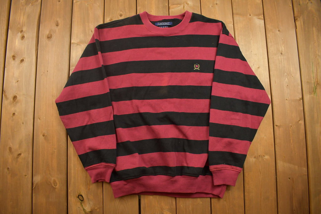 Vintage 1990s Tommy Hilfiger Striped Crewneck Sweatshirt