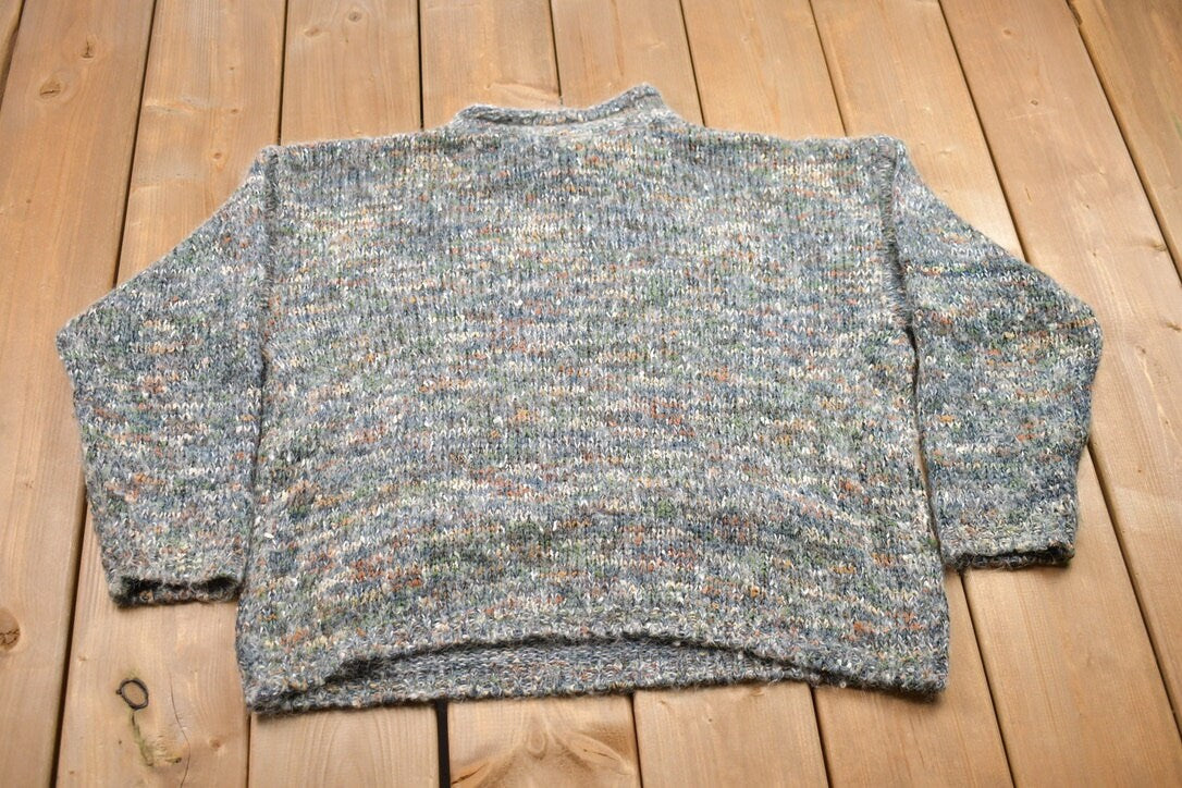 Vintage 1990s North Crest Knitted Wool Crewneck Sweater