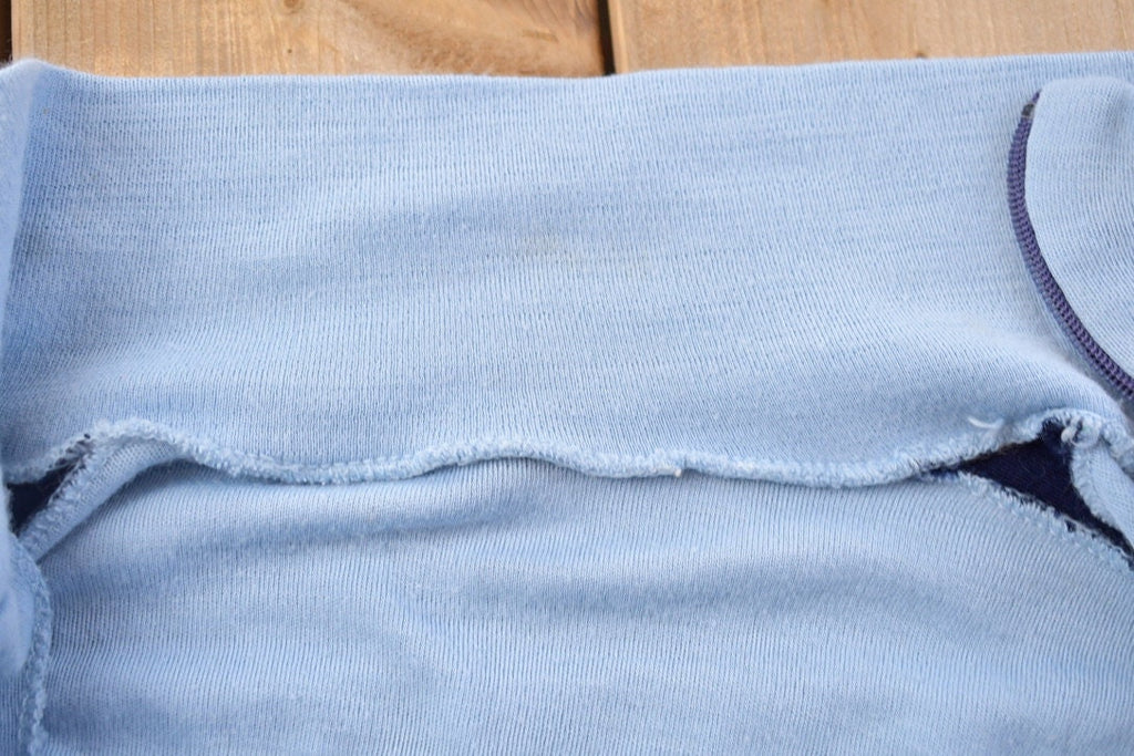 Vintage 1990s Blank Blue Colour Block Zip Up Sweatshirt