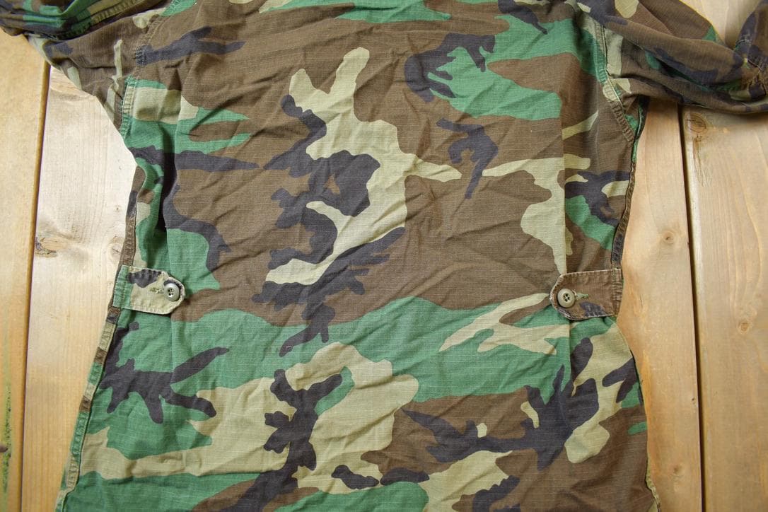 Vintage 1970s Military Woodland Camo Field Jacket