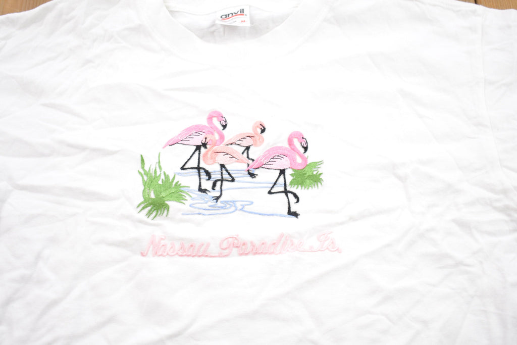 Vintage 1990s Nassau Paradise Graphic Embroidered T-Shirt