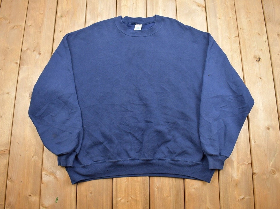Vintage 1990s Blank Blue 'Jerzees' Crewneck Sweatshirt