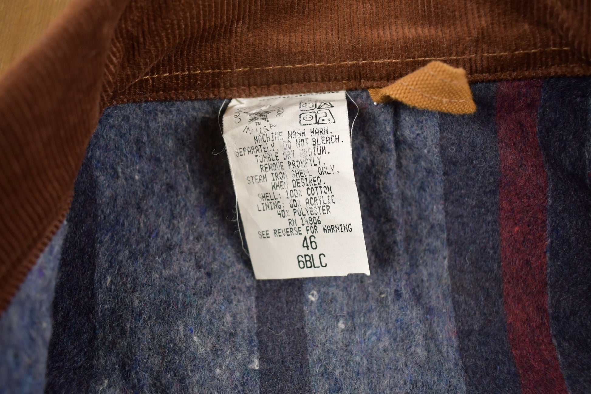 Vintage 1980s Deadstock Carhartt SMCO Blanket Lined Chore Coat Workwear Made In USA