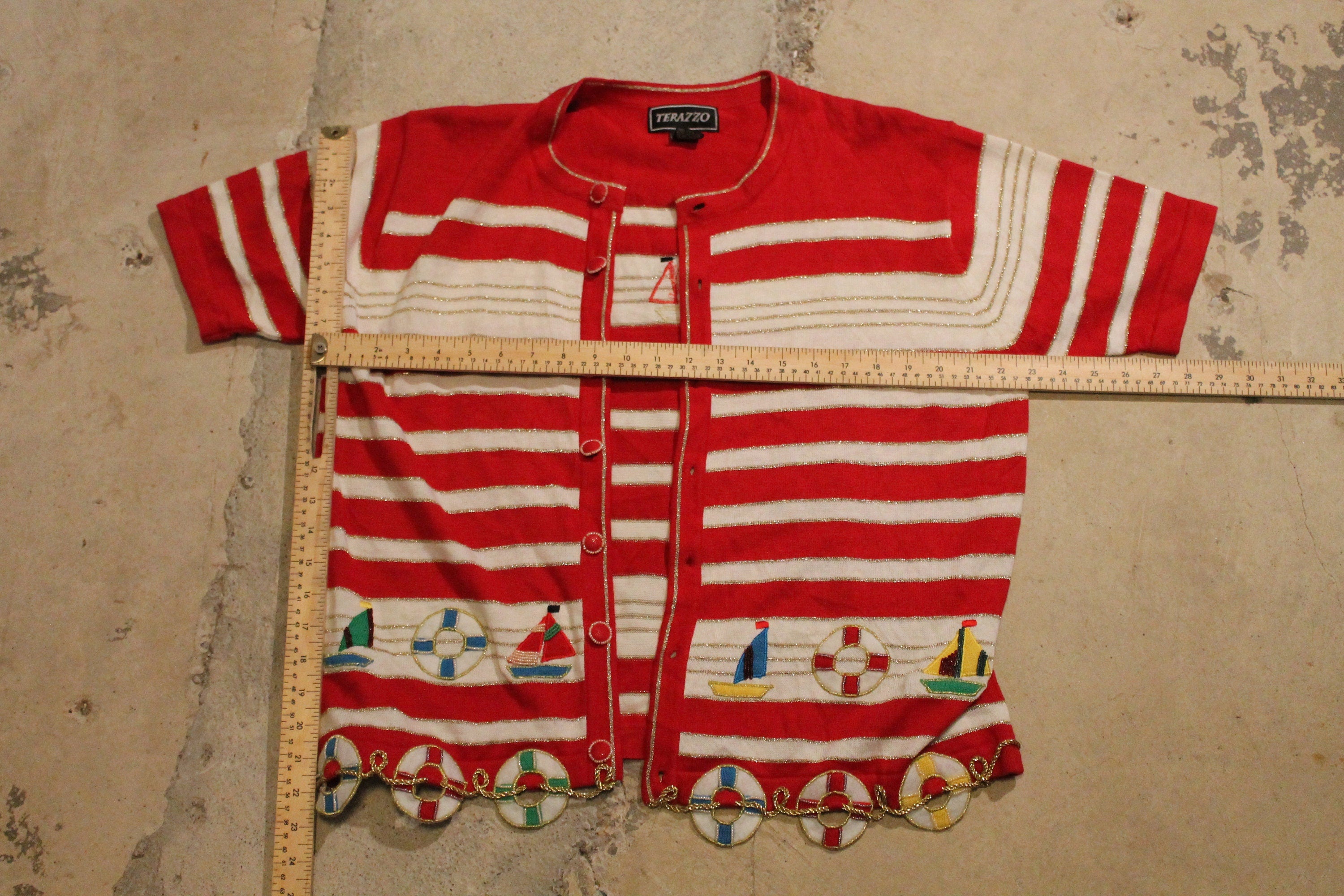 Vintage 1980s Short Sleeve Knit Sweater