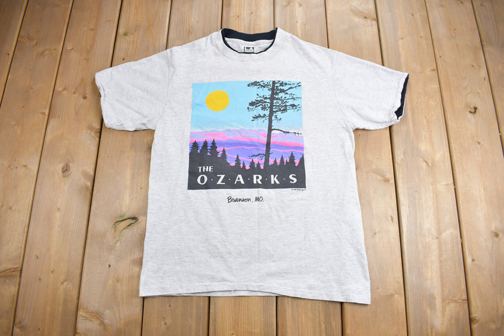 Vintage 1990s The Ozarks Missouri Souvenir T Shirt  Streetwear  Made In USA  Double Layer  Travel T Shirt  Single Stitch  Outdoorsman