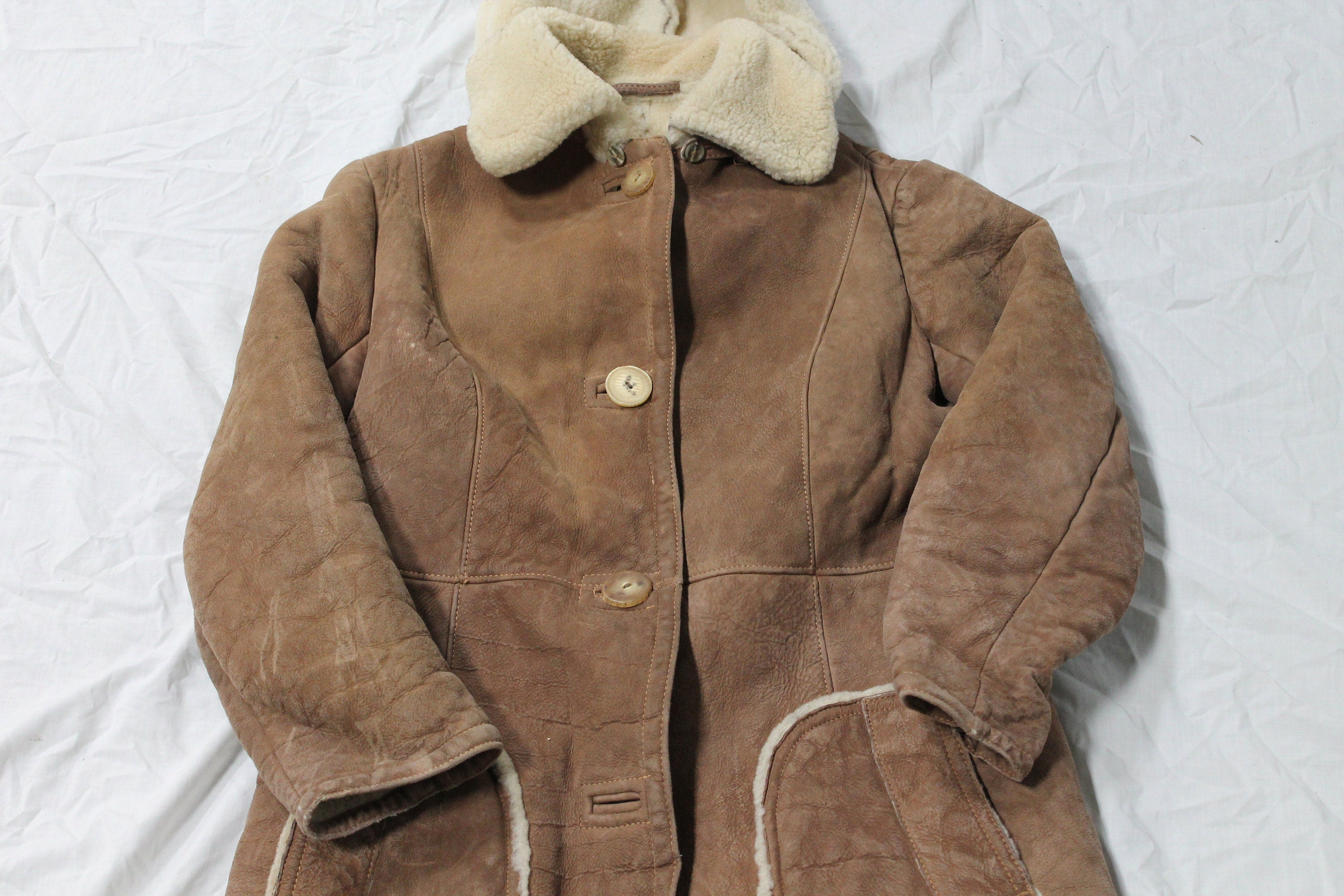 Vintage 1960s Shearling Long Coat