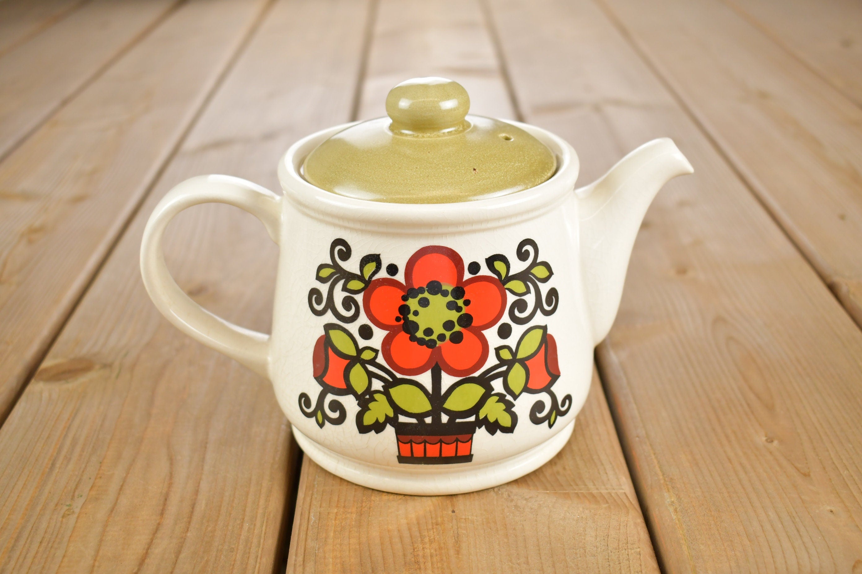 Vintage 1960s Sadler Floral Ceramic Tea Pot  Sadler Made in Staffordshire England  Vintage Ceramics Tea Pot  Cute TeaPot  Flowers