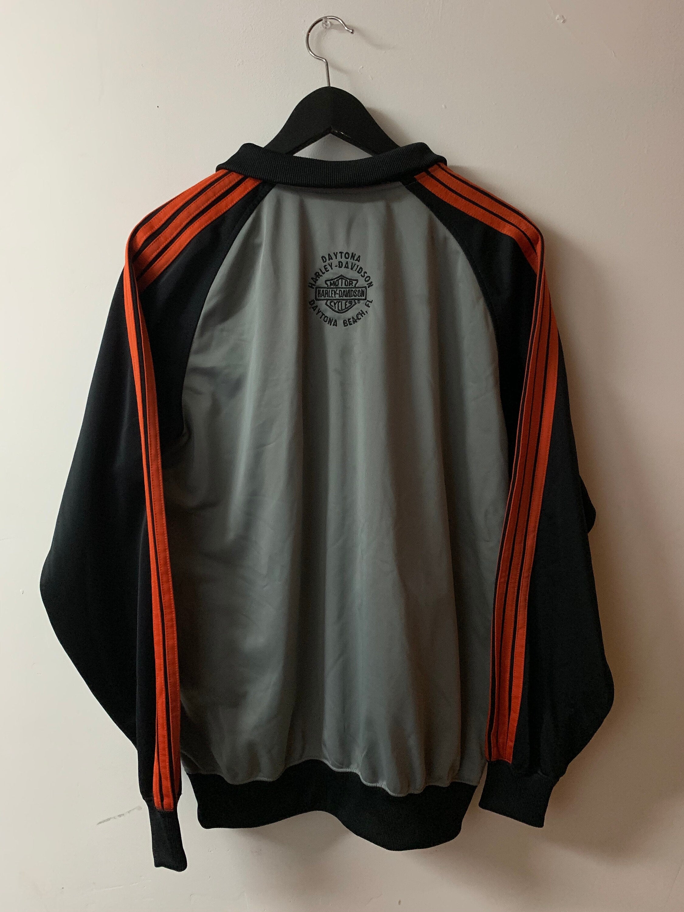 Vintage 1990s Harley Davidson Motorcycles Raglan Zip Up Sweater