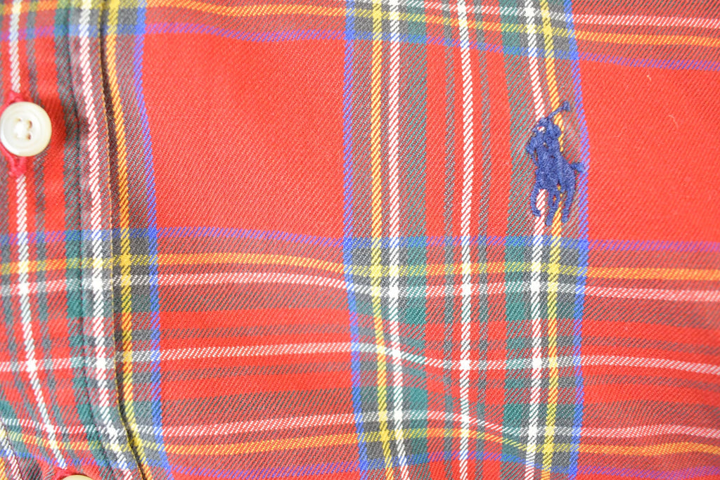 Vintage 1990s Ralph Lauren Red Plaid Button Up Shirt Men's XL