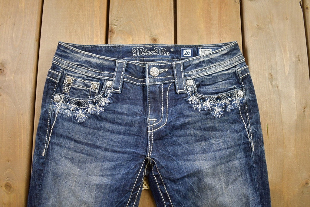 Vintage Y2K Miss Me Bedazzled Low Rise Jeans Size 26x31