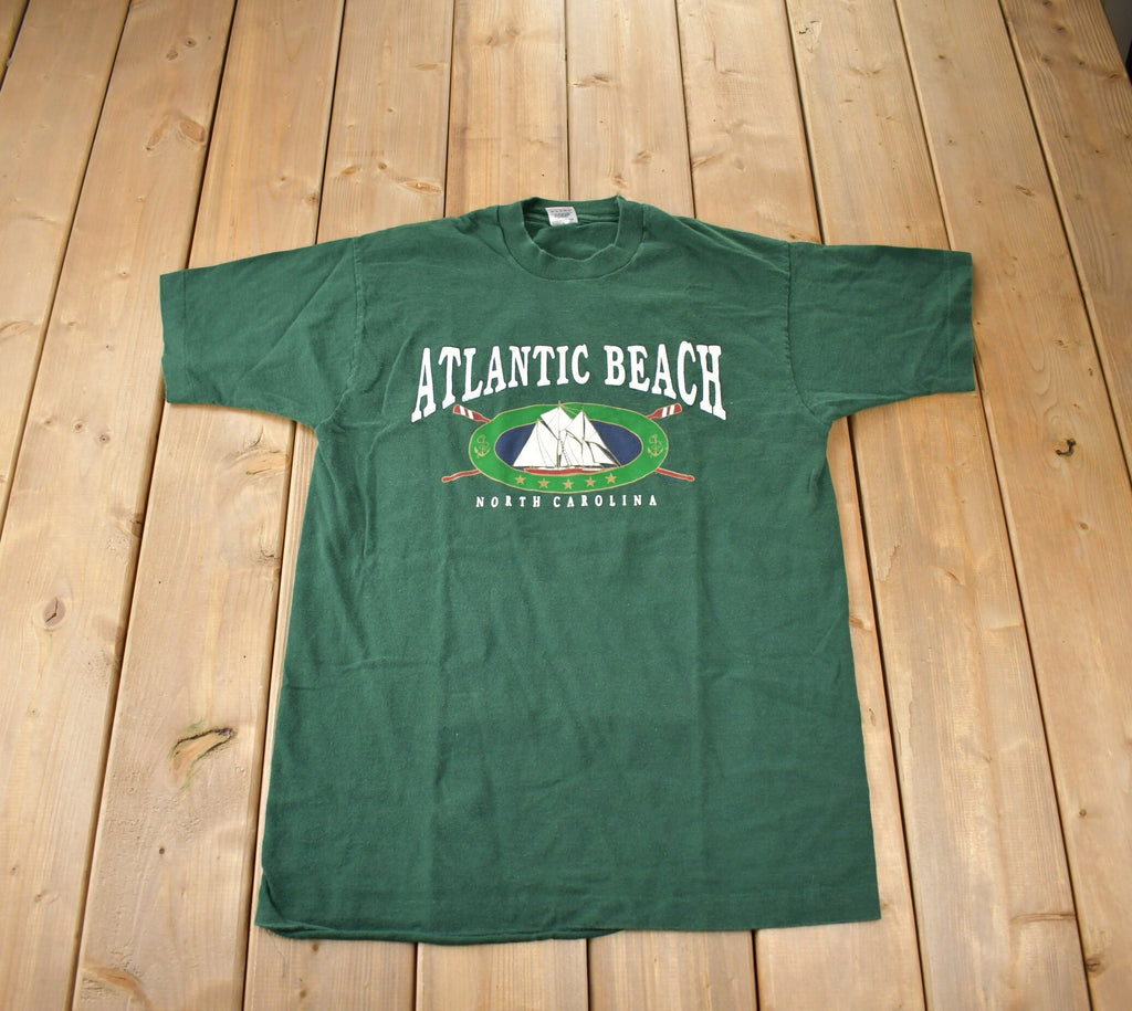Vintage 1990s Atlantic Beach North Carolina Souvenir Travel T Shirt Made In USA