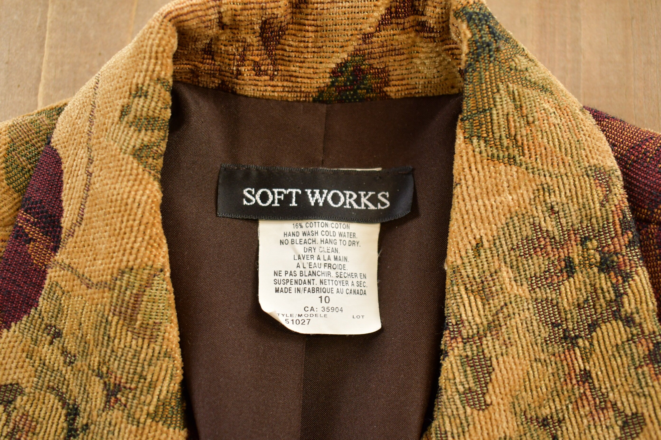 Vintage 1990s Softworks All Over Print Corduroy Blazer
