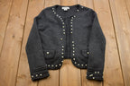 Vintage 1980s Nine West Pearl Button Knitted Sweater