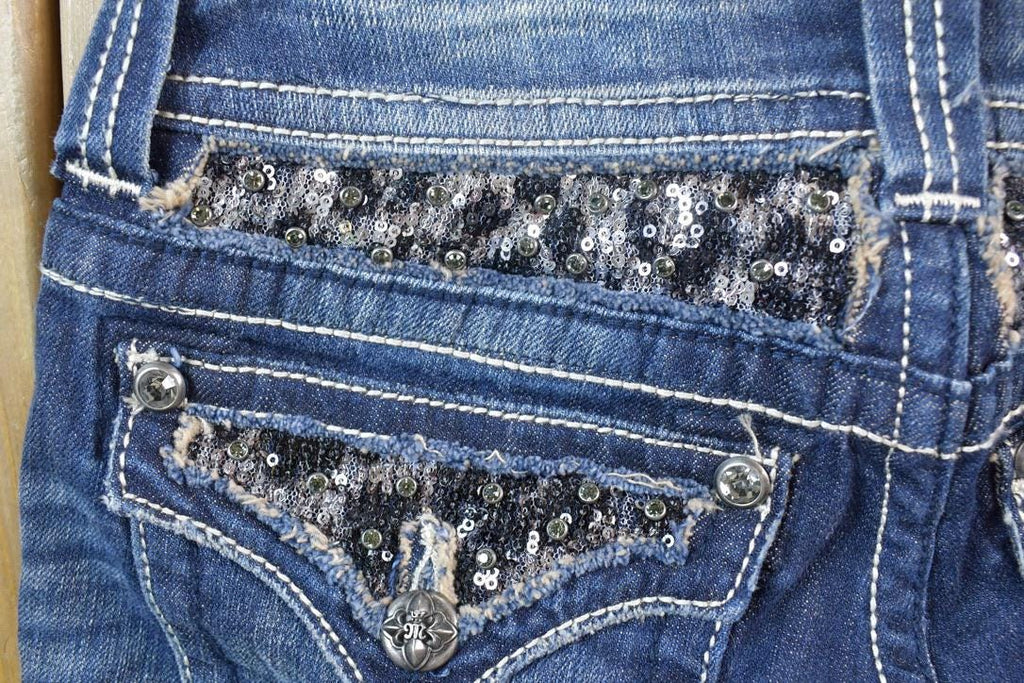 Vintage Y2K Miss Me Bedazzled Low Rise Jeans Size 26x31