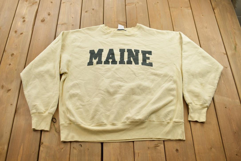 Vintage 1990s University Of Maine Champion Reverse Weave Sweatshirt  Vintage Champion  Embroidered  Sportswear  Dock Square