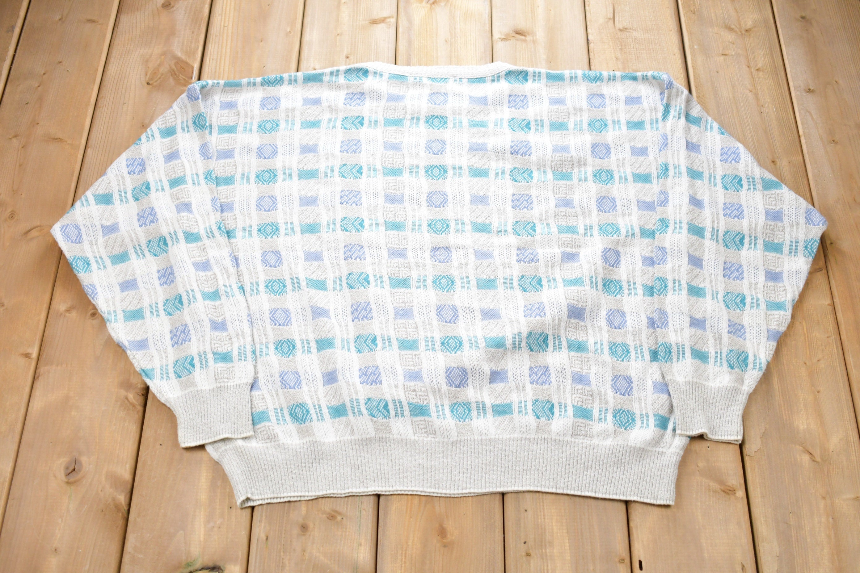 Vintage 1990s Croft & Barrow Plaid Knitted Sweater