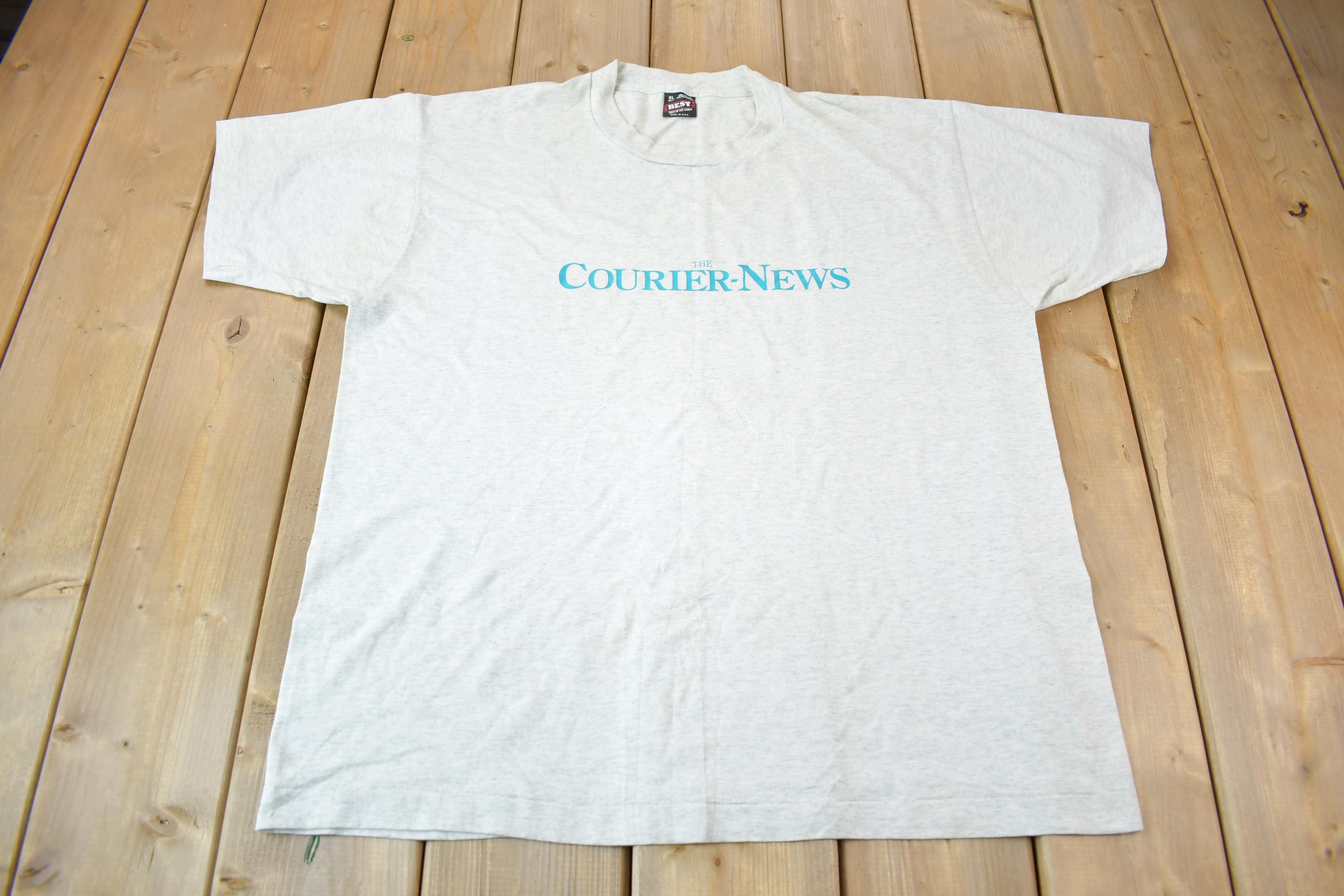 Vintage 1990s The Courier News Single Stitch Graphic T-Shirt Made In USA