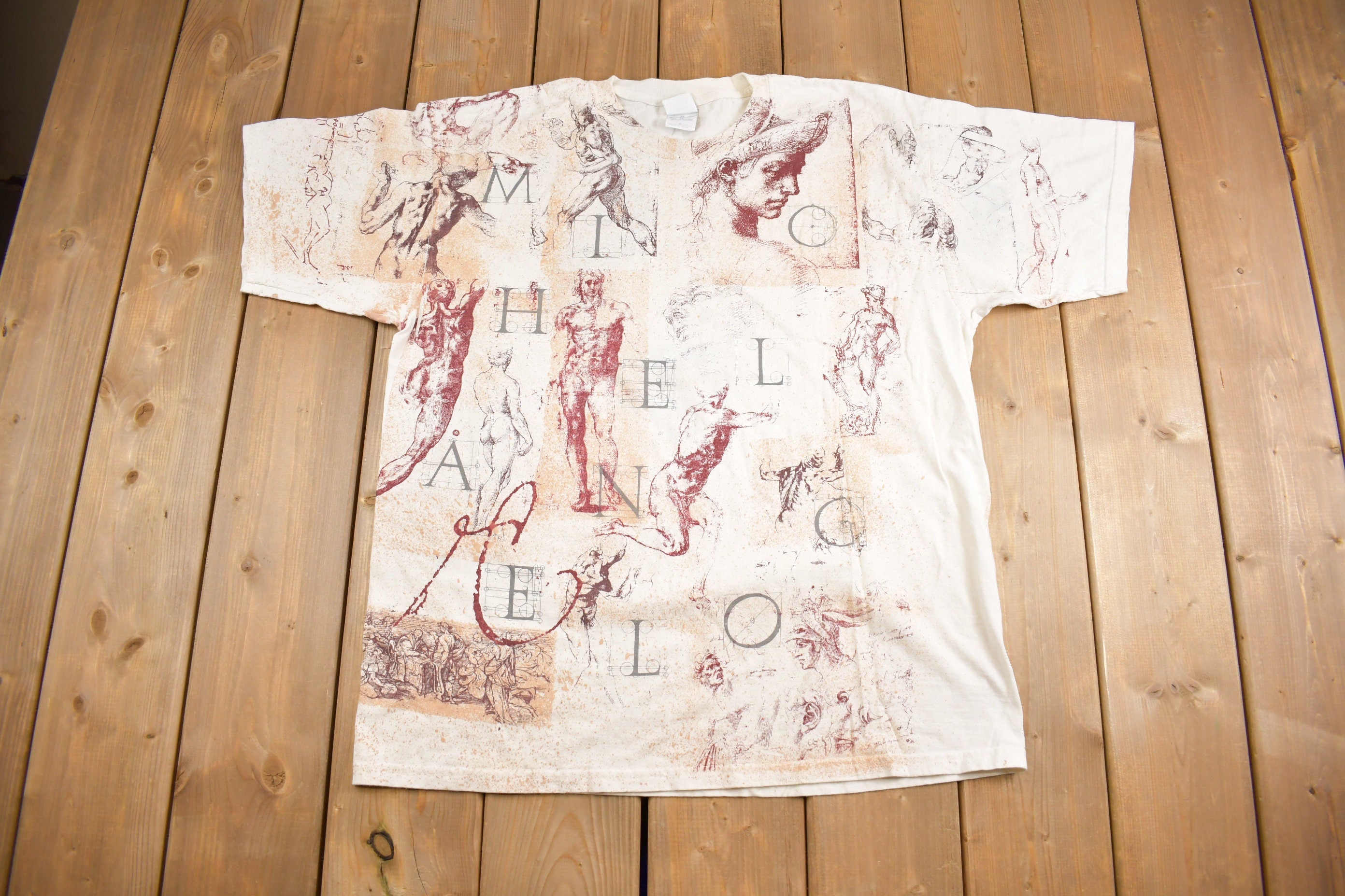 Vintage 1990s Michelangelo Art Graphic T Shirt
