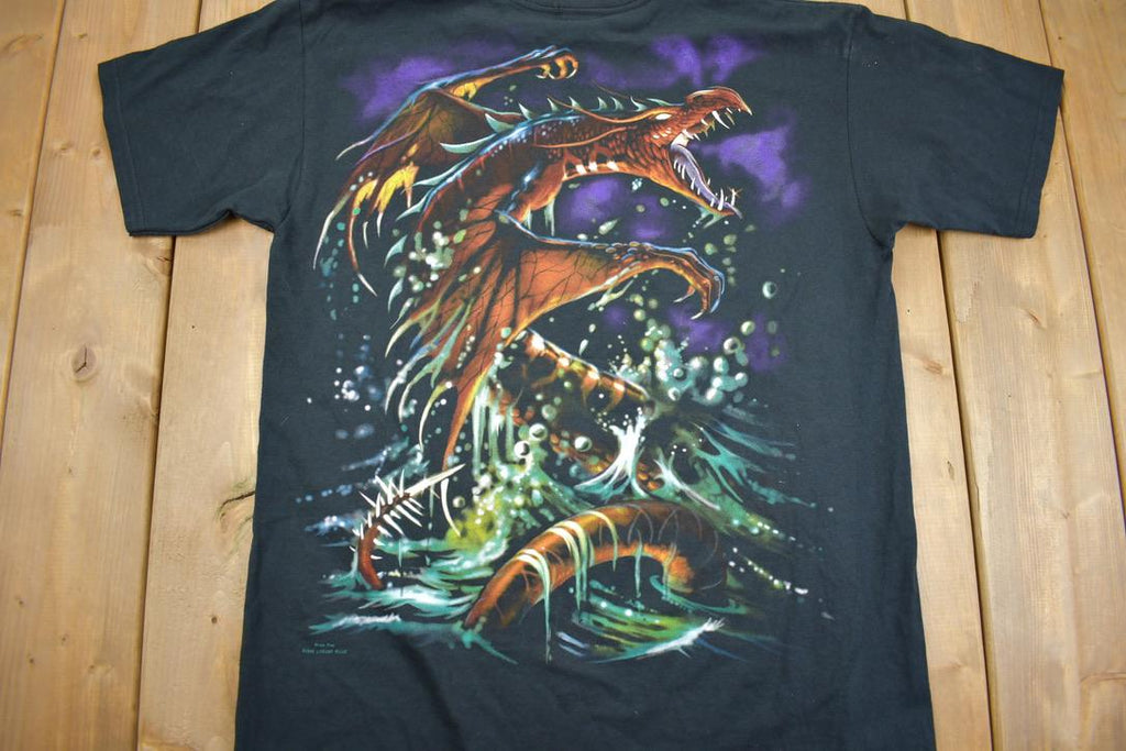Vintage 1999 Liquid Blue Dragon Graphic With Tags