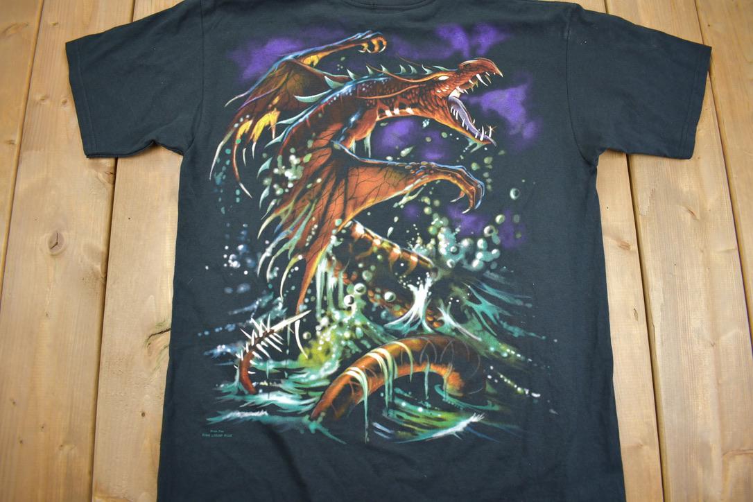 Vintage 1999 Liquid Blue Dragon Graphic With Tags