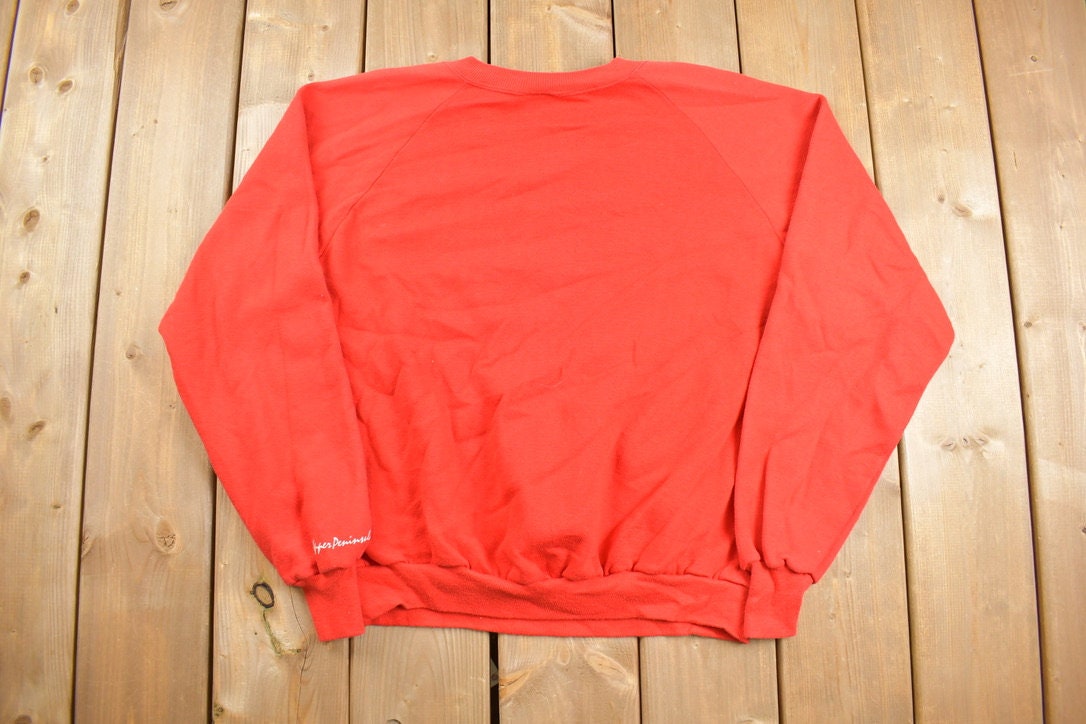 Vintage 1980s Funny Fisherman Graphic Crewneck Sweater