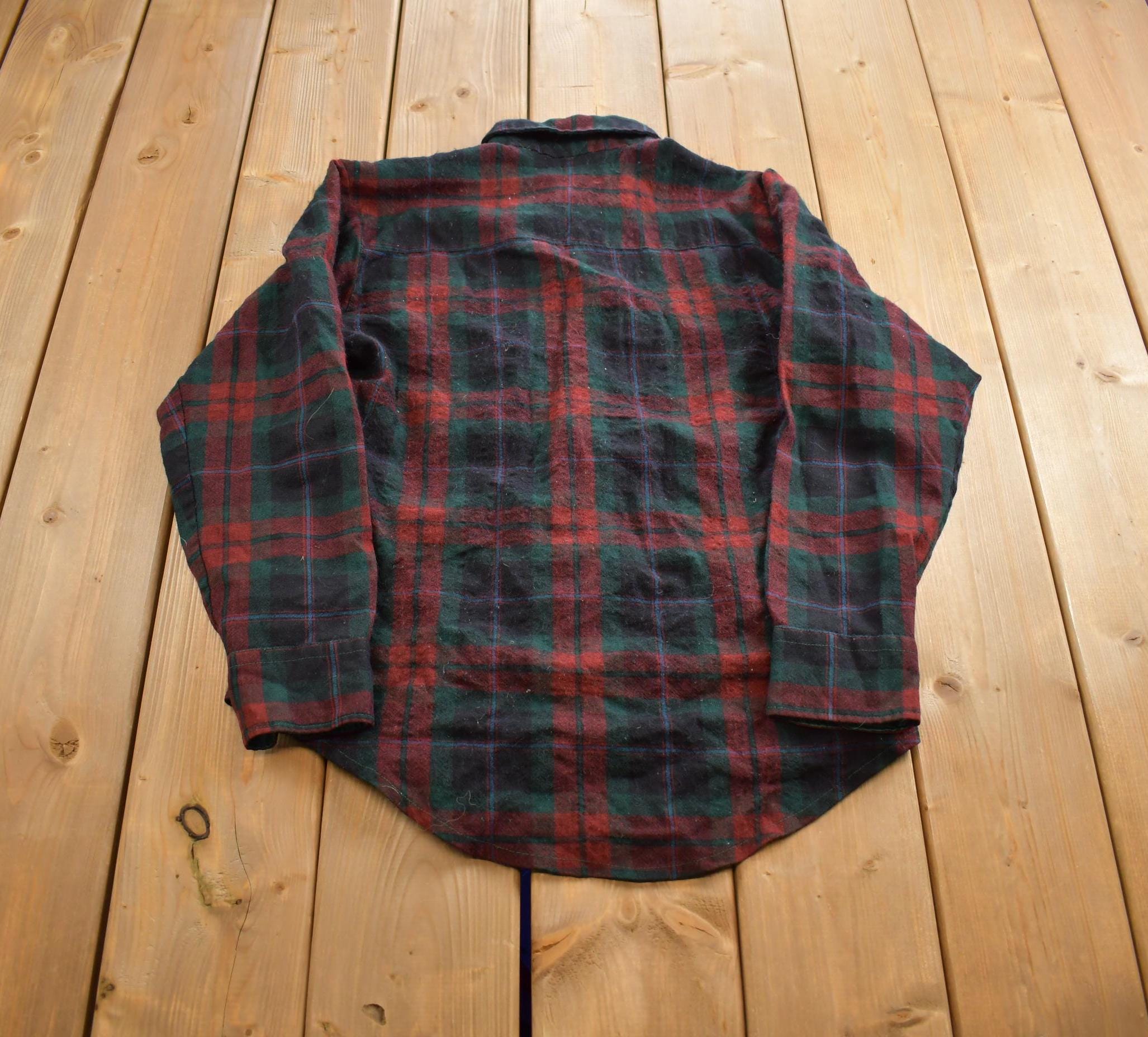 Vintage 1990s Plaid VIP Silk Lined Button Up Flannel Shirt