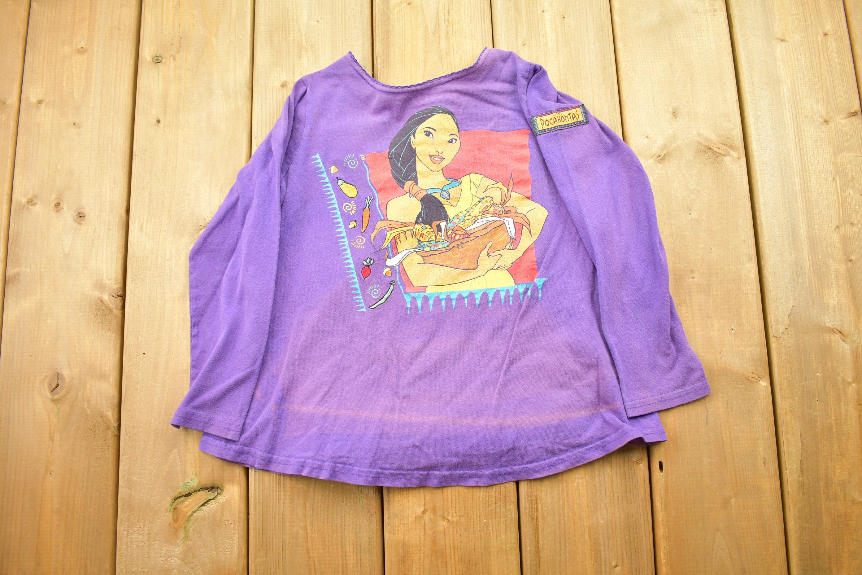 Vintage 1990s Disney Pocahontas Long Sleeve Youth Size T-Shirt