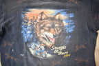 Vintage 1994 Sturgis Black Hills Rally 3D Emblem All Over Print Wolf Graphic Shirt