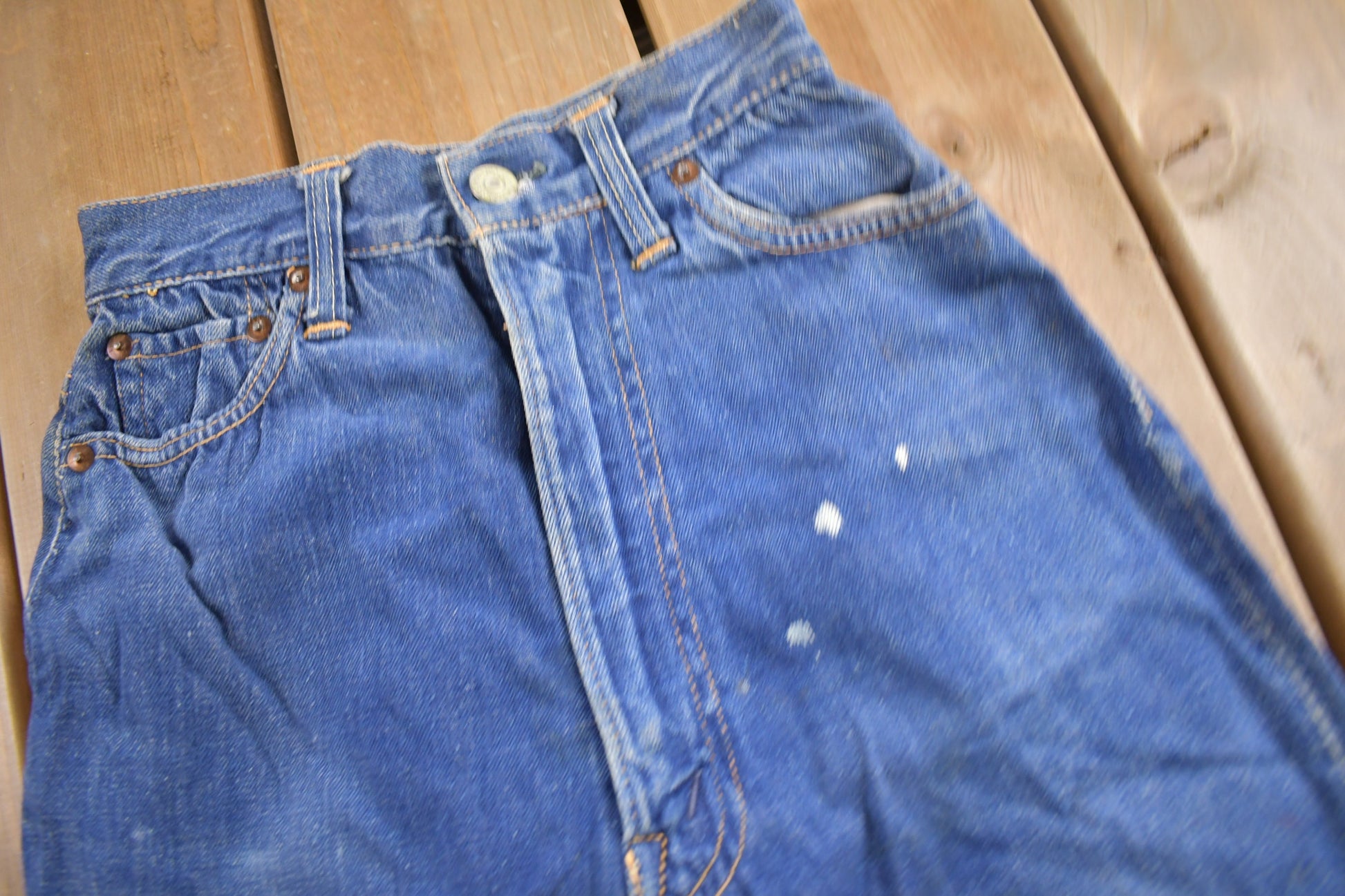 Vintage 1970s Levi's Orange Tab Jeans Size 24 x 28