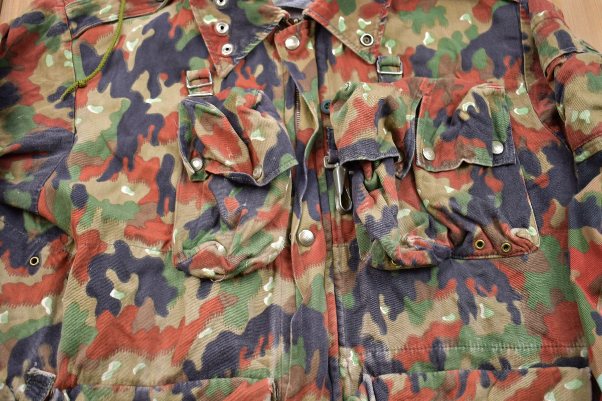 Vintage 1990s Alpenflage Camo Canvas Hooded Jacket