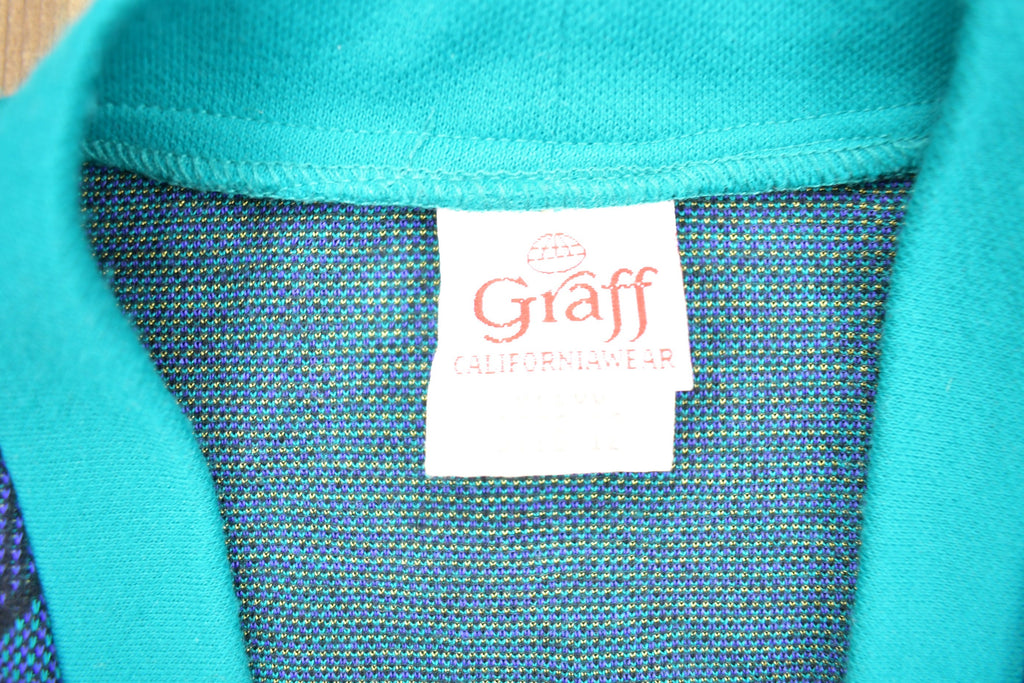 Vintage 1980s Graff Patterned Cardigan Sweater