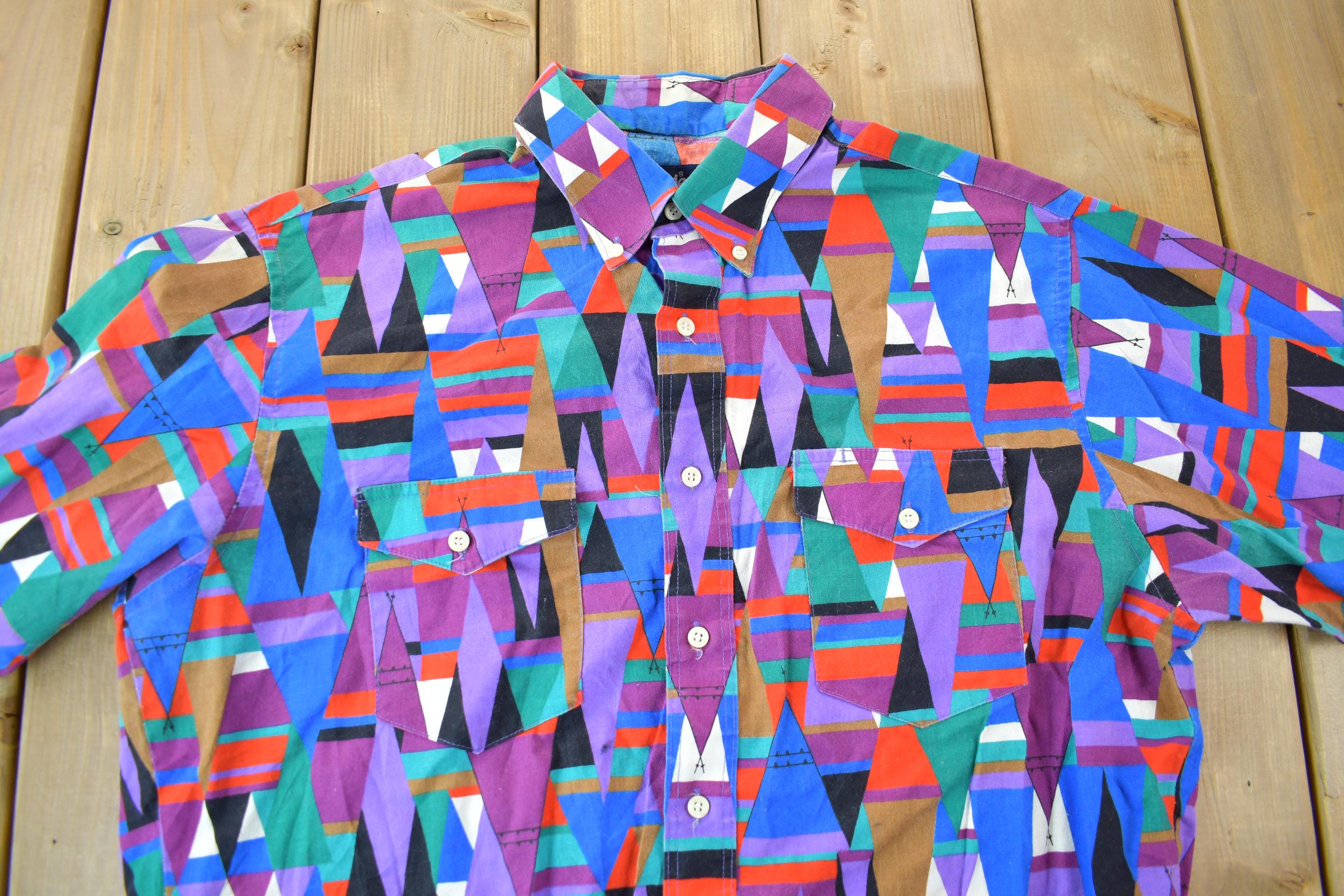 Vintage 1990s South Western All Over Print Wrangler Western Shirts Button Up Shirt