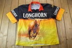 Vintage 1990s Impact Racing Longhorn All Over Print Button Up Shirt