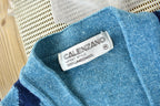Vintage 1980s Calenzo Lambs Wool Knit Cardigan Sweater