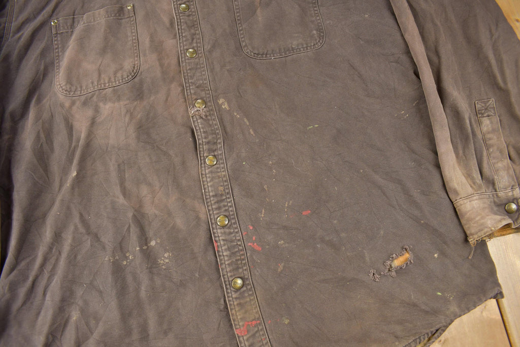 Vintage Y2K Plaid Lined Thrashed Carhartt Button Up Shirt