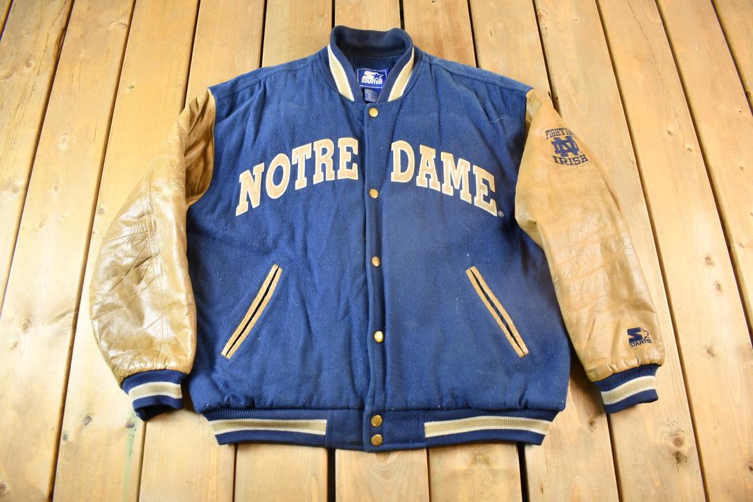 Vintage 1990s University of Notre Dame Collegiate Varsity Jacket