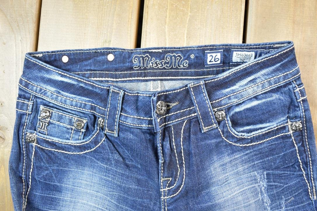 Vintage Y2K Miss Me Bedazzled Low Rise Jeans Size 26x31