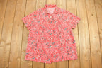 Vintage 1970s Red Paisley Button Up Shirt