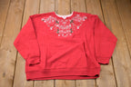 Vintage 1990s Shenanigans Embroidered Christmas Sweater , 90s Holiday Crewneck , Winter Wear , Festive Graphic Print
